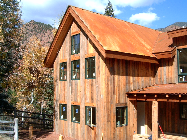 Brown barnwood siding / buckskin / light brown in color